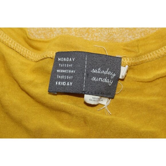 Anthropologie Saturday/Sunday Golden Yellow Tiered Midi Dress Size S Cozy - Picture 4 of 7